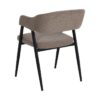 615354 Silla con reposabrazos diseño moderno acero negro y tapizado beige con costuras