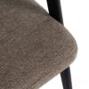 615354 Silla con reposabrazos diseño moderno acero negro y tapizado beige con costuras