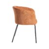 615380 Silla con reposabrazos diseño moderno tapizado calabaza y patas metal negro