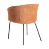 615380 Silla con reposabrazos diseño moderno tapizado calabaza y patas metal negro