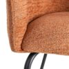 615380 Silla con reposabrazos diseño moderno tapizado calabaza y patas metal negro