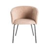 615381 Silla con reposabrazos diseño moderno tapizado rosa y patas metal negro