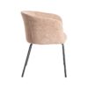 615381 Silla con reposabrazos diseño moderno tapizado rosa y patas metal negro