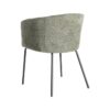 615382 Silla con reposabrazos diseño moderno tapizado verde y patas metal negro