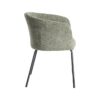 615382 Silla con reposabrazos diseño moderno tapizado verde y patas metal negro