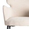 615383 Silla con reposabrazos diseño moderno tapizado crema y patas metal negro
