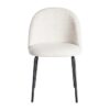 615392 Silla de diseño moderno tapizado crema y patas de metal negro