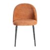 615393 Silla de diseño moderno tapizado calabaza y patas de metal negro