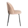 615394 Silla de diseño moderno tapizado rosa y patas de metal negro