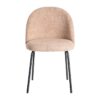 615394 Silla de diseño moderno tapizado rosa y patas de metal negro