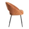 615396 Silla con reposabrazos diseño moderno tapizado calabaza y patas hierro negro