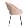 615397 Silla con reposabrazos diseño moderno tapizado rosa y patas hierro negro