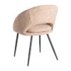 615397 Silla con reposabrazos diseño moderno tapizado rosa y patas hierro negro