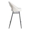 615398 Taburete alto diseño moderno tapizado crema y patas hierro negro