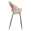 615400 Taburete alto diseño moderno tapizado rosa y patas hierro negro