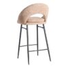 615400 Taburete alto diseño moderno tapizado rosa y patas hierro negro