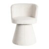 615401 Silla de diseño moderno tapizado total color crema con gran pata central