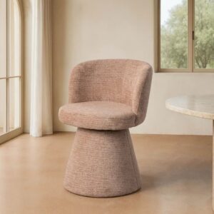615403 Silla de diseño moderno tapizado total color rosa con gran pata central