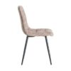 615404 Silla de diseño moderno metal negro y tapizado jaspeado taupe