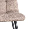 615404 Silla de diseño moderno metal negro y tapizado jaspeado taupe
