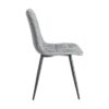 615406 Silla de diseño moderno metal negro y tapizado jaspeado verde