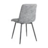 615406 Silla de diseño moderno metal negro y tapizado jaspeado verde