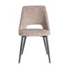 615408 Silla de diseño moderno metal negro y tapizado jaspeado taupe
