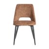 615409 Silla de diseño moderno metal negro y tapizado jaspeado ocre