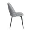 615409 Silla de diseño moderno metal negro y tapizado jaspeado verde