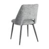 615409 Silla de diseño moderno metal negro y tapizado jaspeado verde