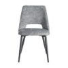 615409 Silla de diseño moderno metal negro y tapizado jaspeado verde