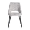 615411 Silla de diseño moderno metal negro y tapizado jaspeado gris