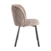 615412 Silla de diseño moderno tapizado jaspeado taupe y patas de hierro