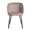 615412 Silla de diseño moderno tapizado jaspeado taupe y patas de hierro