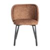 615413 Silla de diseño moderno tapizado jaspeado ocre y patas de hierro