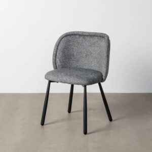 615414 Silla de diseño moderno tapizado jaspeado verde y patas de hierro