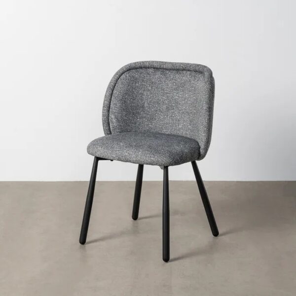 615414 Silla de diseño moderno tapizado jaspeado verde y patas de hierro