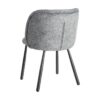 615414 Silla de diseño moderno tapizado jaspeado verde y patas de hierro