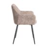 615416 Silla con reposabrazos diseño moderno tapizado jaspeado taupe y patas de hierro