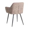 615416 Silla con reposabrazos diseño moderno tapizado jaspeado taupe y patas de hierro