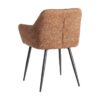 615417 Silla con reposabrazos diseño moderno tapizado jaspeado ocre y patas de hierro
