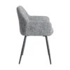 615418 Silla con reposabrazos diseño moderno tapizado jaspeado verde y patas de hierro