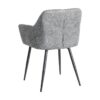 615418 Silla con reposabrazos diseño moderno tapizado jaspeado verde y patas de hierro