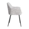 615419 Silla con reposabrazos diseño moderno tapizado jaspeado gris y patas de hierro