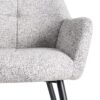 615419 Silla con reposabrazos diseño moderno tapizado jaspeado gris y patas de hierro
