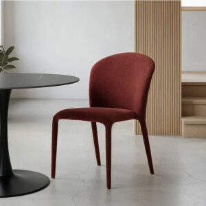 615459 Silla de diseño moderno tapizado total tela burdeos