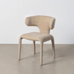 615468 Silla de diseño moderno con tapizado total en tela color taupe