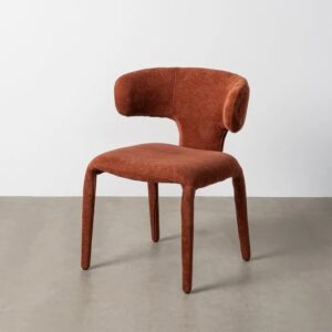 615470 Silla de diseño moderno con tapizado total en tela color teja