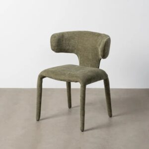 615471 Silla de diseño moderno con tapizado total en tela color verde
