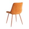 615472 Silla de diseño moderno tapizado teja con costuras y patas de metal en el mismo tono